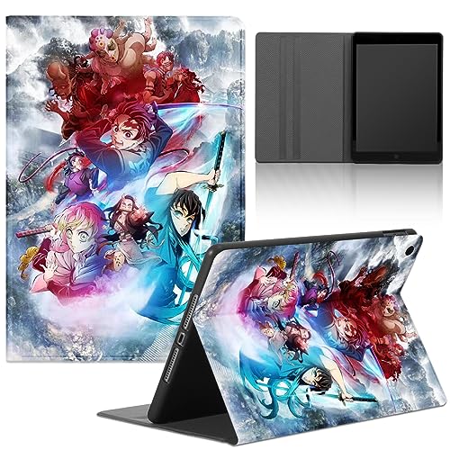 Tablet Hülle für Huawei Mediapad T5 10.1 Zoll, Anime Demon Slayer Kamado Tanjirou Inosuke Junge Cover, Halten Sie vorne Schutzhülle PU Leder Flip Multi-Winkel Verstellbar Ständer Tablet Folio von LYUBFDC