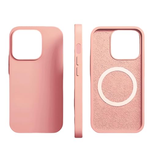 LYWZDZQ Für kabellose Ladehüllen für iPhone 15 11 14 13 12 Pro Max Plus Flüssigsilikon Magnetische Softcover-Telefonzubehör, Pink, Für iPhone 13 Pro von LYWZDZQ