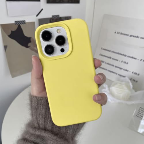 LYWZDZQ Luxuriöse Silikon-Handyhülle für iPhone 15 13 12 11 14 Pro Max Mini X XS XR 8 Plus Stoßfestes Cover-Zubehör, gelb, für iPhone 14 Plus von LYWZDZQ