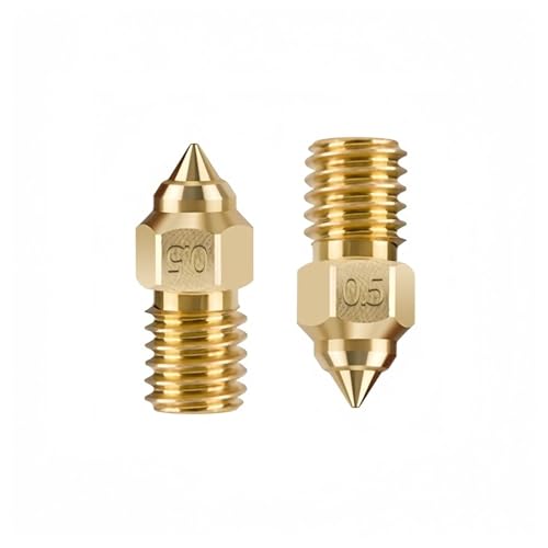 3D-Druckerdüsen, 2-teiliges Extruder-Hotend-Zubehör von Brass, kompatibel mit 1,75-mm-Filamenten, 0,5-mm-Ausgang, gehärteter Stahl LZRONG von LYXDWRC