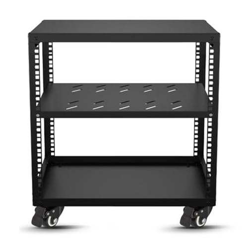 LYXWGRZD Audio Rack HiFi Regal, Phonoschrank mit verstellbaren Regalen, offener Record Player Stand mit Rädern, Plattenspieler Regal, Tragkraft bis 150 kg(55.1cm/21.6in) von LYXWGRZD