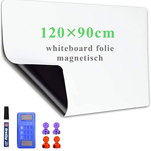 Lyzzxi Whiteboard Folie, 120 * 90cm Magnetisch Selbstklebend Weißwandtafel Folie, Whiteboard Sticker DIY, Inklusive Marker und Schwamm, Wandfolie für glatten Oberflächen in Schule Büro Haus Lyzzxi Whiteboard Folie, 120 * 90cm Magnetisch Selbstklebend Weißwandtafel Folie, Whiteboard Sticker DIY, Inklusive Marker und Schwamm, Wandfolie für glatten Oberflächen in Schule Büro Haus von LYZZXI