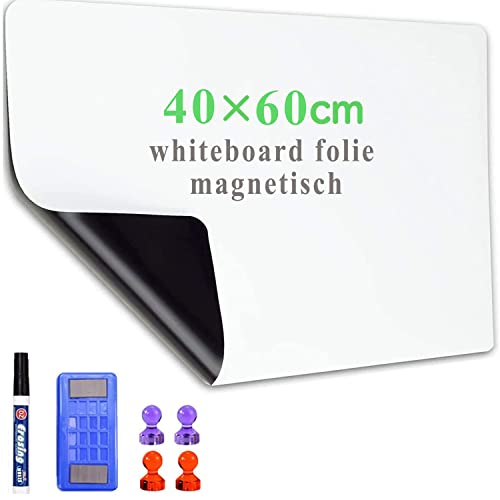 Lyzzxi Whiteboard Folie, 40 * 60cm Magnetisch Selbstklebend Weißwandtafel Folie, Whiteboard Sticker DIY, Inklusive Marker und Schwamm, Wandfolie für glatten Oberflächen in Schule Büro Haus Lyzzxi Whiteboard Folie, 40 * 60cm Magnetisch Selbstklebend Weißwandtafel Folie, Whiteboard Sticker DIY, Inklusive Marker und Schwamm, Wandfolie für glatten Oberflächen in Schule Büro Haus von LYZZXI