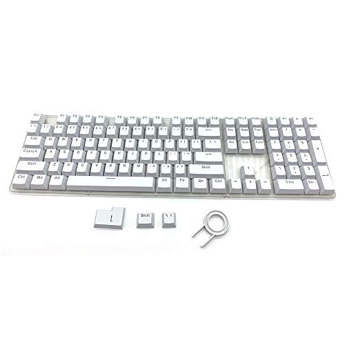 LZH-LP 104 Tasten Tastenkappen Kompatibel mit MX-Schaltern Doubleshot Support LED-Beleuchtung ABS Tasten Tastenkappen OEM-Profil für DIY Gaming Mechanische Tastatur (Weiß) von LZH-LP