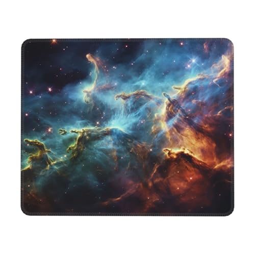 Universe Galaxy Space Mauspad mit rutschfester Gummiunterseite, personalisiertes Gaming-Mauspad, wasserdichtes Mauspad, Bürocomputer-Mauspad für Schreibtisch, Laptop von LZQPOEAS