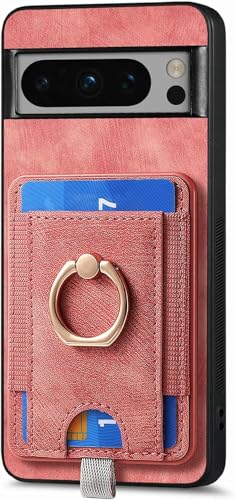 Schutzhülle für Google Pixel 9/9Pro/9ProXL, magnetischer Saugnapf, elastische Taschen, Kartenfächer, Lederhülle, stoßfest, Lila, 9 Pro XL (Rosa, 9 Pro) von LZTONGK