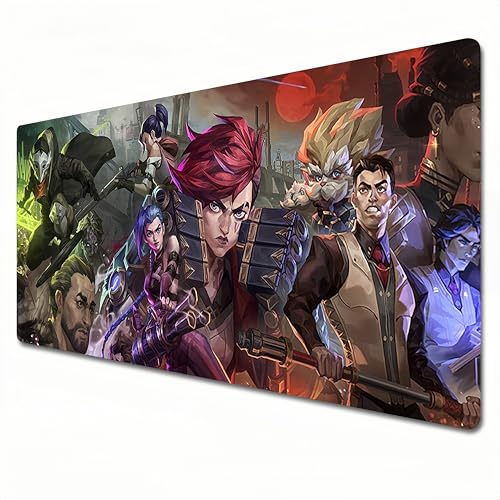 LZYMX Arcane League of Legends Mauspad, Anime-Mauspad, rgb, XXL-Mauspad, 900 x 400, Büro-Schreibtischmatte, groß, wasserdicht, rutschfest, Größe XXL von LZYMX