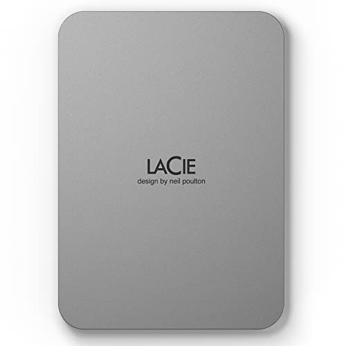 LaCie Mobile Drive Moon 2TB tragbare externe Festplatte, 2.5 Zoll, Mac & PC, silber, inkl. 3 Jahre Rescue Service, Modellnr.: STLP2000400 von LaCie
