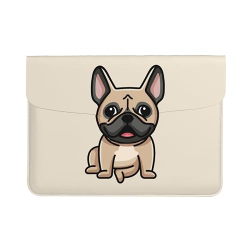 LaVami Französische Bulldogge, Laptop-Hülle aus Leder, Notebook-Tasche, Laptop-Hülle, Tablet-Aktentasche von LaVami