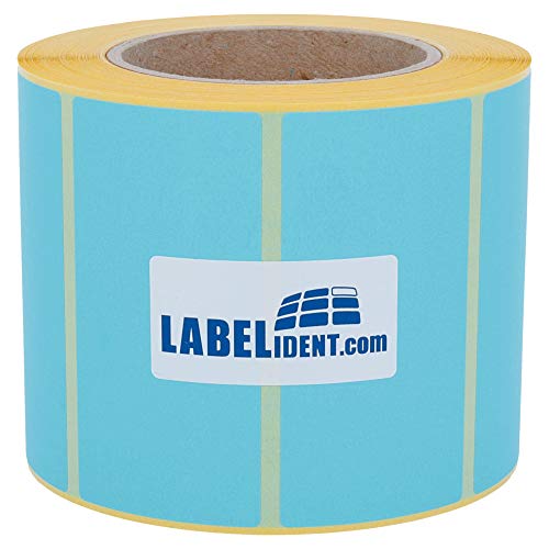 Labelident Thermotransfer-Etiketten auf Rolle blau - 100 x 50 mm - 1.000 Haftetiketten auf 1 Rolle/n, 3 Zoll (76,2 mm) Kern, Rollenetiketten Papier, selbstklebend von Labelident