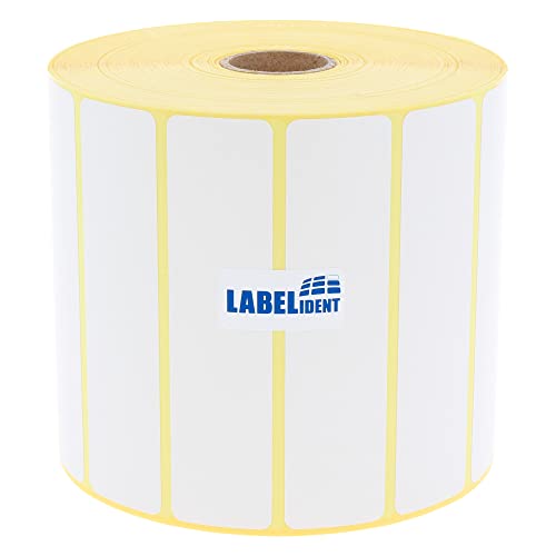 Labelident Thermotransfer-Etiketten auf Rolle weiß - 101,6 x 25,4 mm - 2580 Haftetiketten auf 1 Rolle(n), 1 Zoll Kern, Rollenetiketten Papier, selbstklebend, Trägerperfo. von Labelident