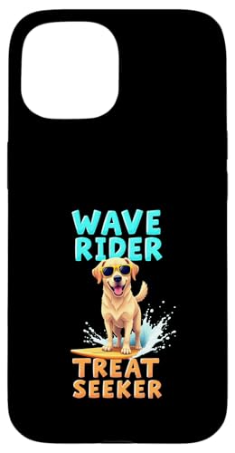 Cooler Labrador Surfen Hund Hülle für iPhone 15 von Labrador Fun Designs