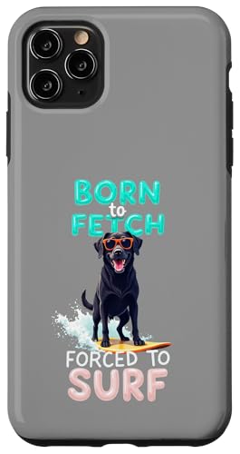 Cooler schwarzer Labrador Surfhund Hülle für iPhone 11 Pro Max von Labrador Fun Designs