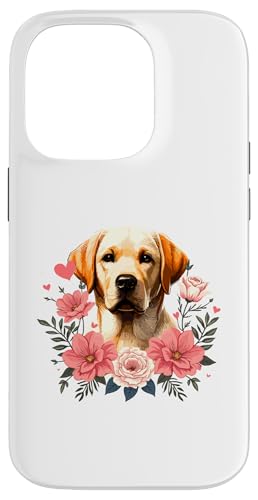 Hülle für iPhone 14 Pro Roses Flowers Labrador Retriever Lab Labradors Labby von Labrador Retriever Dog Lover Gifts