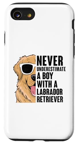 Hülle für iPhone SE (2020) / 7 / 8 Unterschätzen Sie niemals einen Jungen mit einem Labrador Retriever Laborhund von Labrador Retriever Dog Lover Gifts