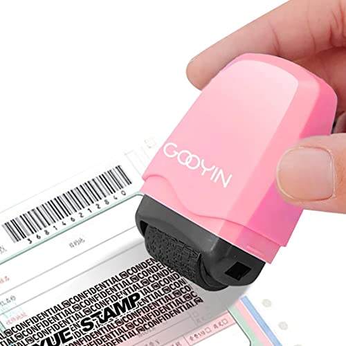 Rollstempel Datenschutz Breiter Nachfüllbar Selbstfärbend Sicherheit Datenschutzstempel für Identität Privatsphären Textschwärzer Code-Roller Camouflage für Anonymisierung (Pink) von Labstandard