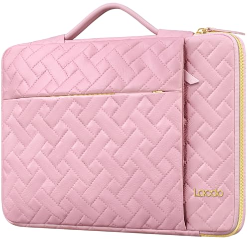 Lacdo 360° Rundumschutz Laptop Tasche Schutzhülle für 15.6 Zoll Lenovo V15/IdeaPad, Huawei MateBook D 15, 15.6 Zoll ASUS Vivobook Pro/ZenBook Pro, Acer Aspire 15, HP Envy 15, Kirschblüte Rosa von Lacdo