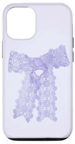 Hülle für iPhone 12/12 Pro Vintage Flieder Häkelspitze Schleife von Lace Aesthetic Patterns