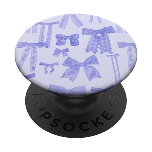 Vintage Flieder Schleifen, hellviolette Spitze, ästhetische Spitze PopSockets Klebender PopGrip von Lace Aesthetic Patterns