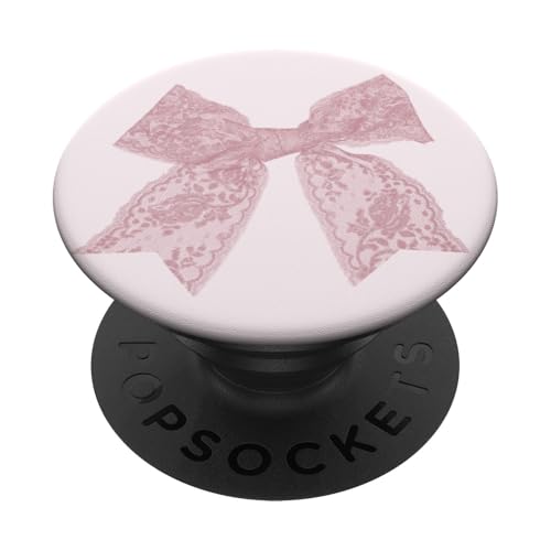 Vintage Rosa Spitze Schleife, Kokette Rosa Schleife PopSockets Klebender PopGrip von Lace Aesthetic Patterns