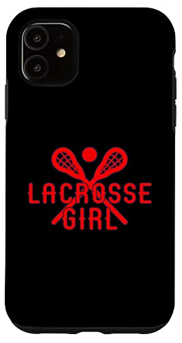 Hülle für iPhone 11 Lacrosse Girl in Rot von Lacrosse Girl Merch