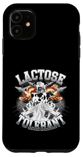 Hülle für iPhone 11 Laktosetolerant Lustige Milch Humor Retro Milch Trinken von Lactose Tolerant Funny Pro Dairy Cow Milk Drinker