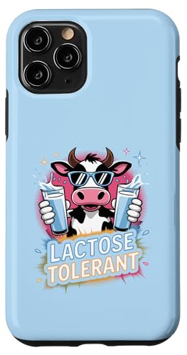 Hülle für iPhone 11 Pro Laktosetolerante lustige Kuh hält Milch Humor Milch Meme von Lactose Tolerant Funny Pro Dairy Cow Milk Drinker