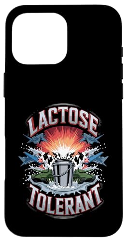 Hülle für iPhone 16 Pro Max Laktosetolerant Lustig Milch Humor Milch Meme Retro Lustig von Lactose Tolerant Funny Pro Dairy Cow Milk Drinker