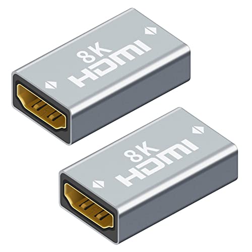LacyMC HDMI Kupplung 8K,HDMI Kupplung HDMI Buchse auf HDMI Buchse 2.1 HDMI Verlängerung Verbinder,HDMI Buchse auf Buchse,Unterstützt 8K für Laptop,PC-Laptop,PS4,2 Stück von LacyMC