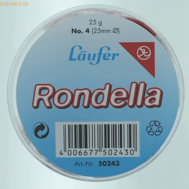 5 x Läufer Gummiringe Rondella Nr. 4/25mm rot 25g 5 x Läufer Gummiringe Rondella Nr. 4/25mm rot 25g von Läufer