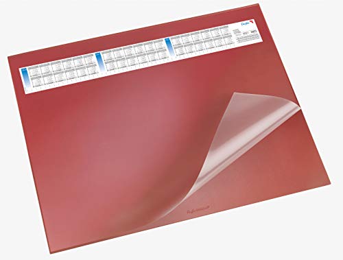 Läufer 44654 Durella DS Schreibtischunterlage mit transparenter Auflage und Kalender, rutschfeste Schreibunterlage, 52 x 65cm, rot von Läufer