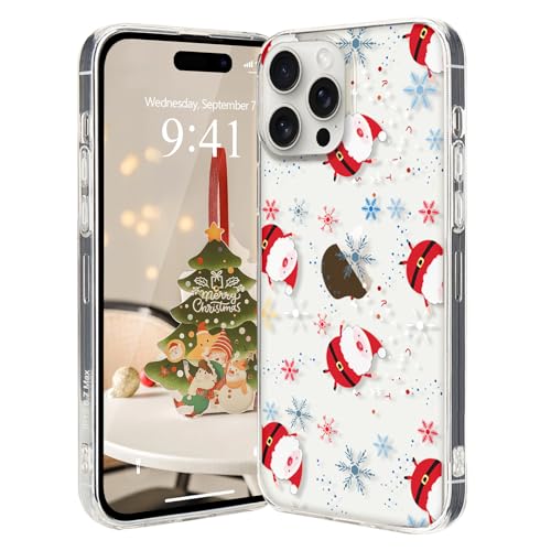 Lafunda Weihnachten Hülle Kompatibel mit iPhone 15 Pro Handyhülle Transparent Durchsichtig Kratzfest Case mit Christmas niedlich Weihnachtsmann Muster UltraDünn Schutzhülle für iPhone 15 Pro von Lafunda