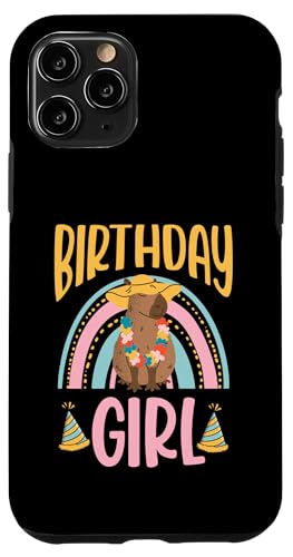 Hülle für iPhone 11 Pro Capybara Geburtstag Mädchen Boho Stil Böhmen Regenbogen Geburtstag von Laidback Capybara Merch With a Wholesome Aesthetic