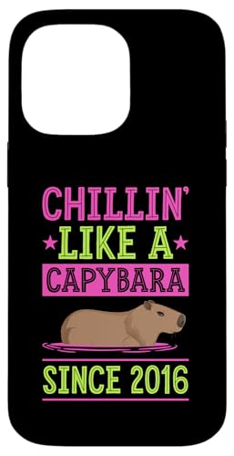 Hülle für iPhone 14 Pro Max Chillin Like A Capybara Seit 2016 Capybara-Geburtstagsjahr von Laidback Capybara Merch With a Wholesome Aesthetic