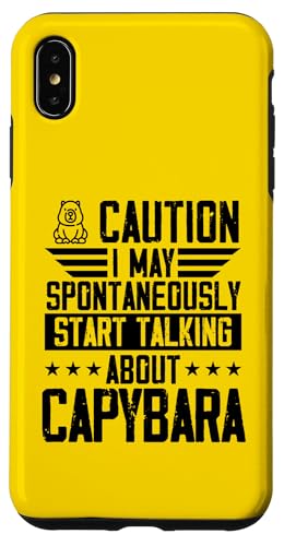 Hülle für iPhone XS Max Caution I May Spontan Start Talking About Capybara von Laidback Capybara Merch With a Wholesome Aesthetic