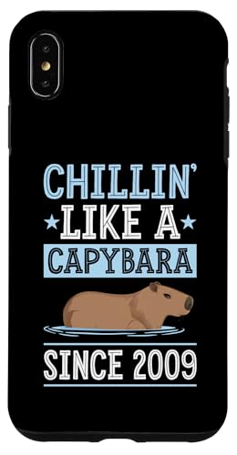 Hülle für iPhone XS Max Chillin Like A Capybara Seit 2009 Capybara-Geburtstagsjahr von Laidback Capybara Merch With a Wholesome Aesthetic