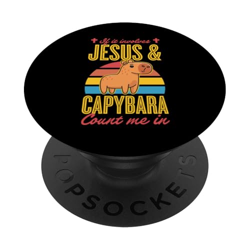 Wenn es um Jesus und Capybara geht, zähl mich dazu PopSockets Klebender PopGrip von Laidback Capybara Merch With a Wholesome Aesthetic