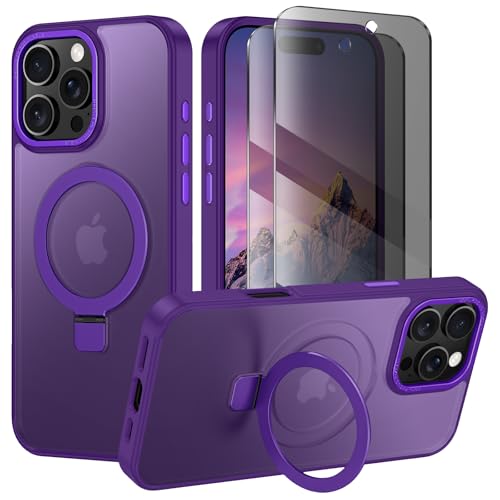 Lamcase Schutzhülle für iPhone 16 Pro Max, kompatibel mit MagSafe, mit Sichtschutzfolie X2, [Magnetischer unsichtbarer Ständer] [Kameraschutz] Stoßfeste, schlanke, durchscheinende, matte Handyhülle, von Lamcase