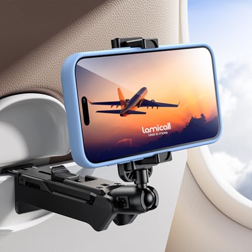 Lamicall 3-IN-1 Handyhalterung Flugzeug Gadgets Reise - [Super Stabil] Verstellbarer Handy Ständer mit Leise 360° Drehung, Tragbarer Handyhalter für iPhone 16/15/14/13, Samusung, Travel Essentials von Lamicall