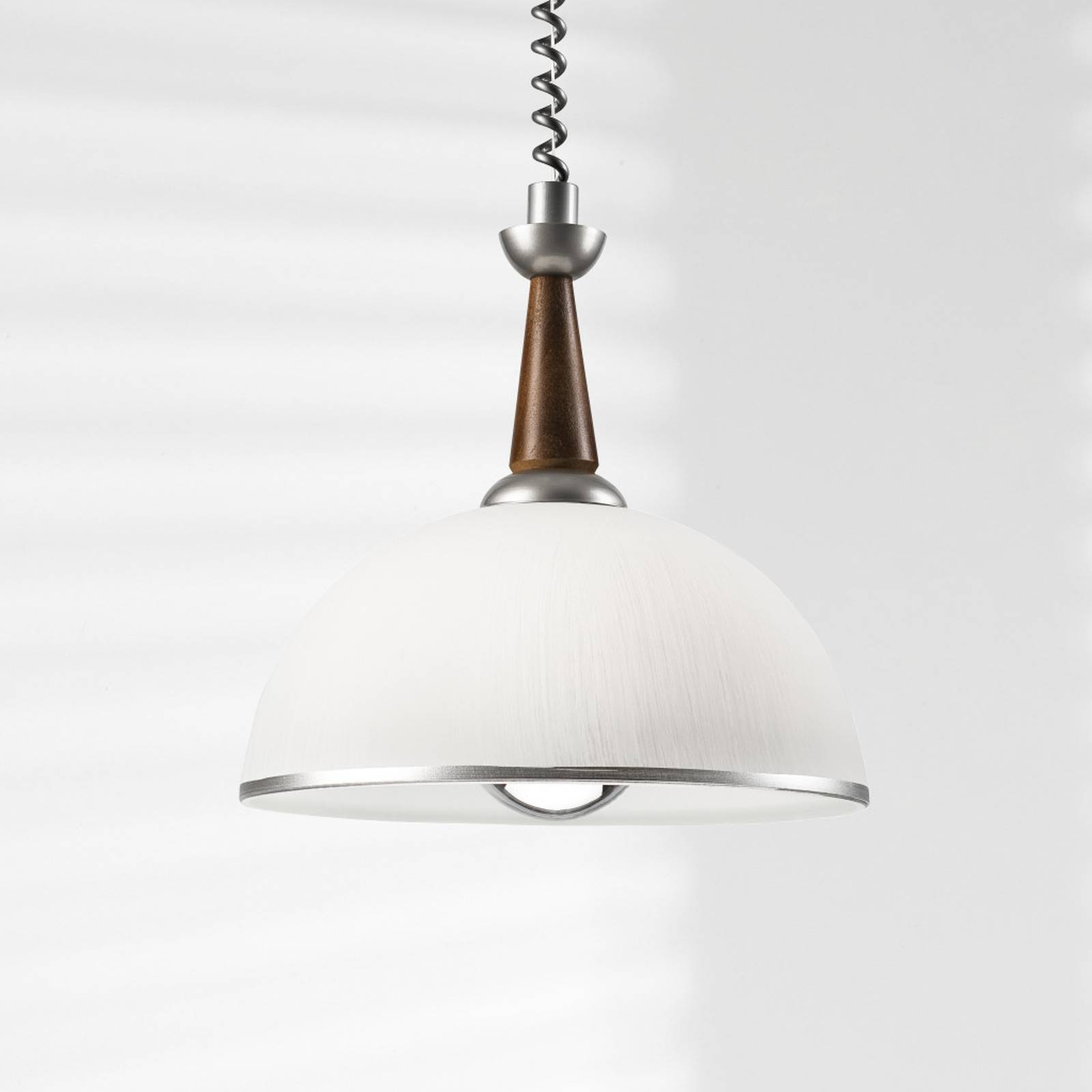 Hängeleuchte Ilsa, weiß/silber, Ø 30 cm, höhenverstellbar von Lamkur Lighting