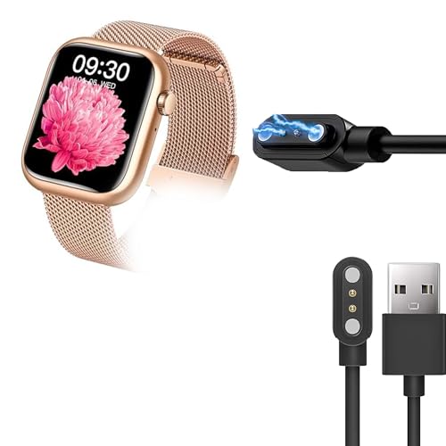 Lamshaw Kompatibel mit Haloboom Smartwatch-Ladegerät, magnetisches USB-Ladekabel, kompatibel mit Haloboom Smartwatch-G104 (Schwarz, 100 cm) von Lamshaw