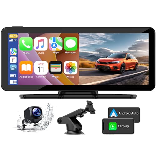 Lamto Wireless Car Stereo Screen für Carplay und Android Auto, Autoradio mit 2.5K-Front-Dashcam,1080P-Rückkamera,tragbar 6,86”Touchscreen mit Bluetooth/GPS/FM/AUX/Mirror Link/64G TF-Karte von Lamto