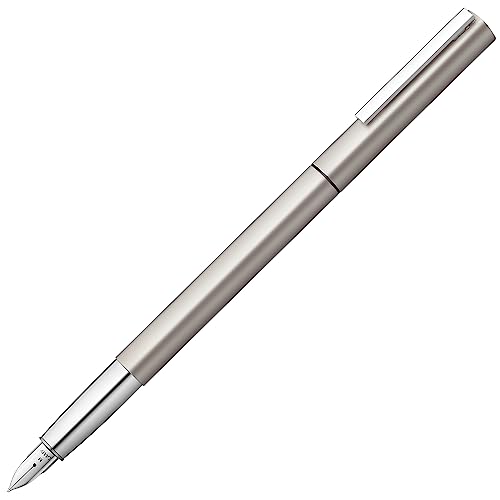 LAMY 1235463 ideos Füllhalter 70 - hochwertiger Füller aus Messinggehäuse mit Palladium-Veredelung mit einem Clip aus poliertem Edelstahl in der Farbe Silber und einer Edelstahlfeder – Federstärke B von Lamy