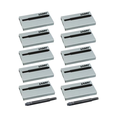 LAMY T10 10er Set Tintenpatronen mit großem Tintenvorrat - geeignet für alle Lamy Patronenfüllhaltermodelle - Inhalt 1,25ml je Patrone - 5 Stück pro Päckchen - Tintenfarbe schwarz LAMY T10 10er Set Tintenpatronen mit großem Tintenvorrat - geeignet für alle Lamy Patronenfüllhaltermodelle - Inhalt 1,25ml je Patrone - 5 Stück pro Päckchen - Tintenfarbe schwarz von Lamy