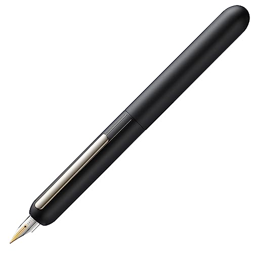 LAMY dialog 3 Füllhalter 074 – faszinierender Füller im mattschwarzen Lack-Finish mit Drehmechanik und mit voll versenkbarer, partiell platinierter 14 kt - Goldfeder – Federstärke F von Lamy