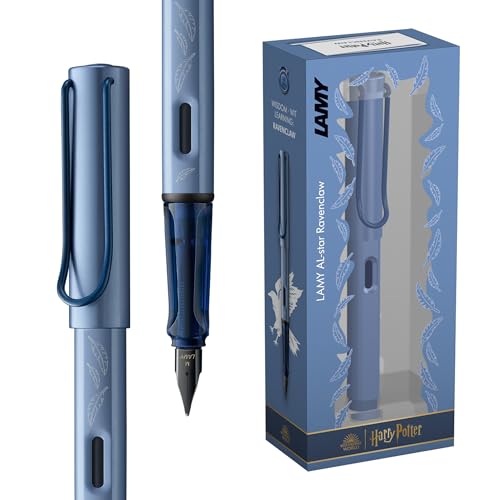 Lamy AL-star Harry Potter Ravenclaw Füller – Special Edition Füllhalter mit Gravur des Hauses - Stahlfeder in Strichbreite M – leichtes Aluminiumgehäuse – inkl. Tintenpatrone T10 blau – Rechtshänder von Lamy