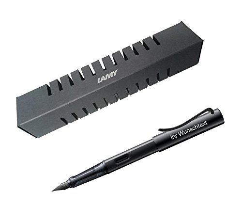 Lamy Füllhalter AL-star Modell 071, Feder B, inkl. Laser-Gravur, Farbe schwarz (black) von Lamy