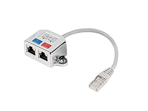 Lanberg AD-0026-S Rj45 Stecker auf Rj45 Buchse 2x Splitter Fast Ethernet T-Adapter grau von Lanberg