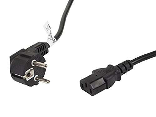 Lanberg CA-C13C-11CC-0050-BK CEE 7/7 Shuko-Stecker auf Iec 320 C13 Buchse Netzkabel VDE, 5m schwarz von Lanberg