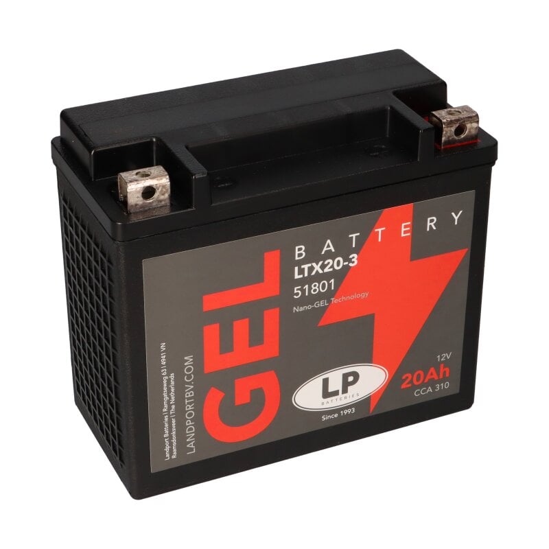 Batterie 12V 20Ah für Motorrad Startbatterie MG LTX20-3 von Landport